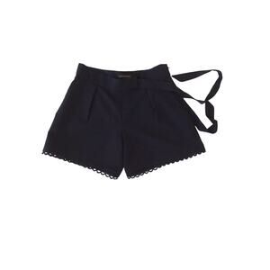 Banana Republic Womens Lace Trim Soft Shorts 0 Navy Blue Dressy Side Zip Mod